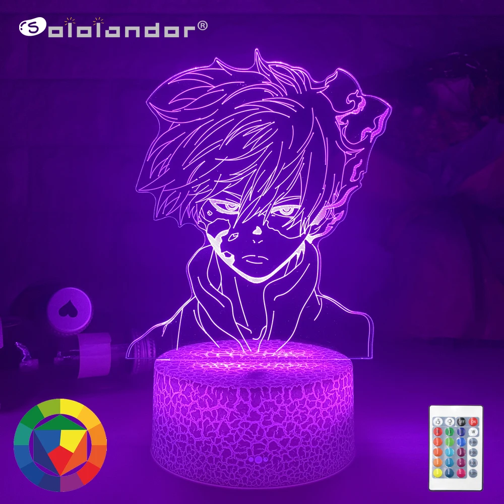 

Anime My Hero Academia Shoto Todoroki Led Night Light Lamp for Room Deco Birthday Gift Shoto Todoroki 3d Lamps My Hero Academia