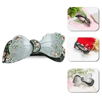 fashion butterfly acrylic hair clip exquisite women bow french barrettes luxury rhinestone hair barrette clips