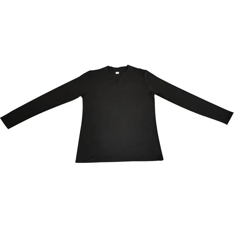 Autumn new muscle  sports long-sleeved men's cotton V-neck fitness long-sleeved T-shirt casual fashion solid color top