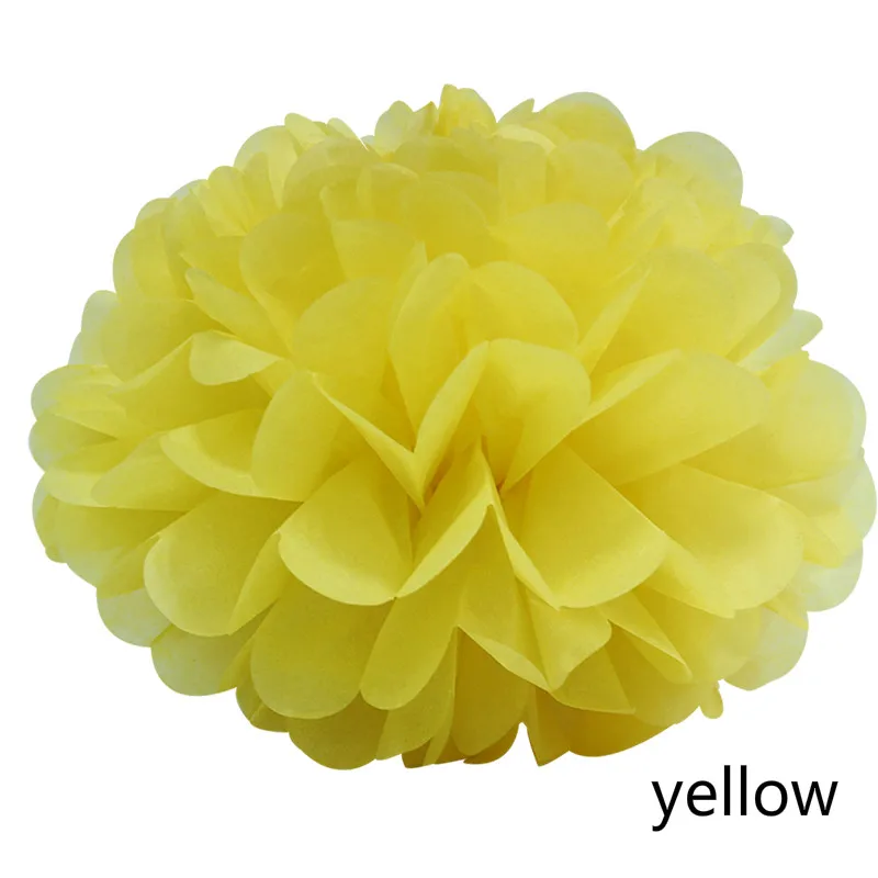 4/6/8/10/12/14/16 дюймов Декоративные Бумага Pom poms подвесной бумажный фонарик шары диаметром украшение на свадьбу День рождения Детская праздничная одежда; расходные материалы - Цвет: ZHQ yellow