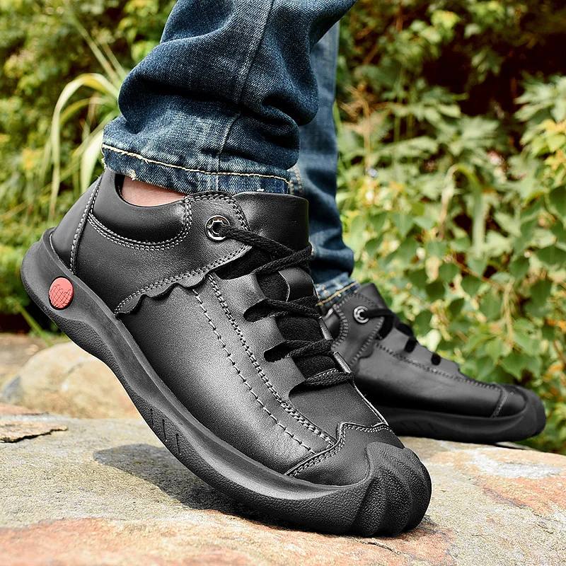 

Breathable Men's shoes lace up fashion Classic Moccasins Driving Shoes outdoor handmade Genuine Leather Walking Shoes men