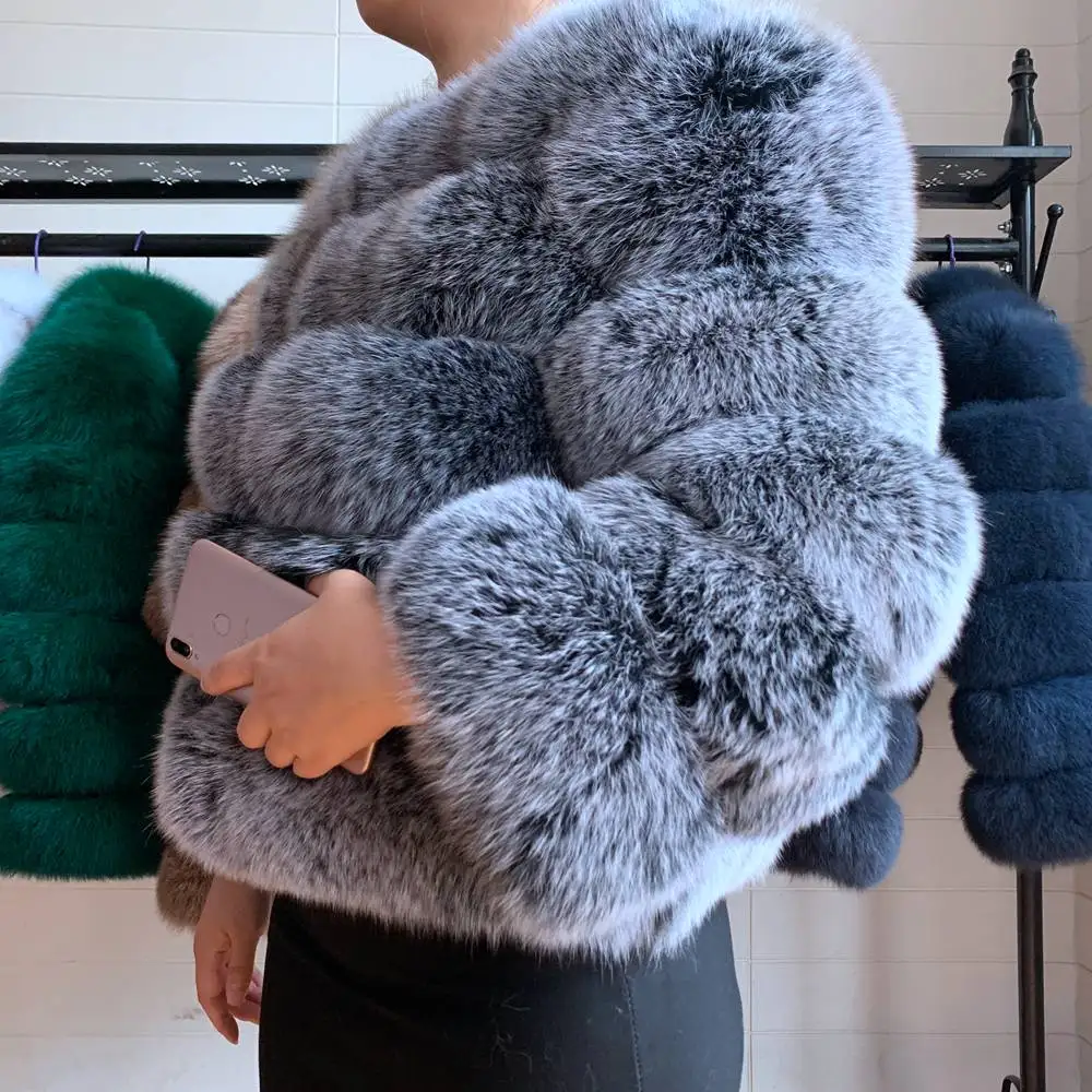 

2020 new style real fur coat natural fur jacket female winter warm leather fox fur coat high quality fur vest Free shipping