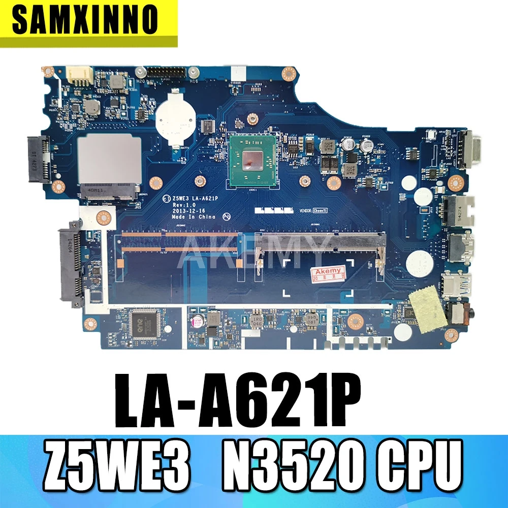 Akemy для Acer aspire E1-510 E1-510-2500 материнская плата ноутбука Z5WE3 LA-A621P NBC3911001 NB.C3911.001 N3520 CPU |