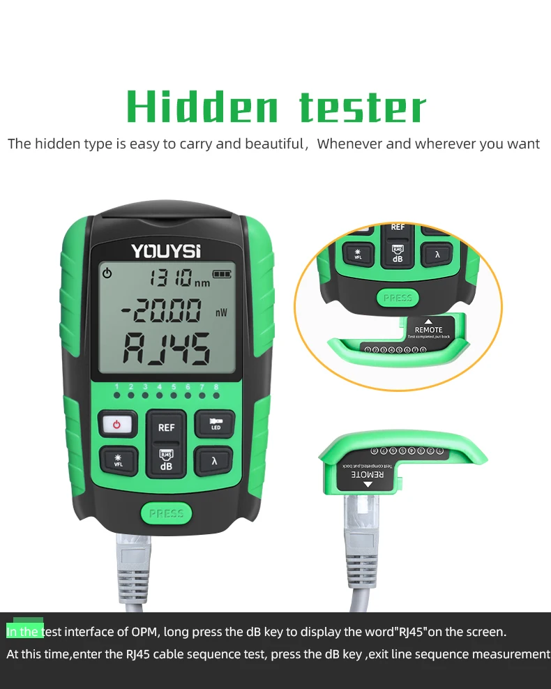 

NEW 5G 10 Wavelength 4 in1 Optical Fiber Power Meter Visual Fault Locator Network Cable Test Optical Fiber Tester OPM VFL