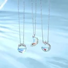Элегантный Кристалл лунные ожерелья для женщин и девочек, корейская мода, милое ожерелье до ключиц темпераментный стиль, модные украшения