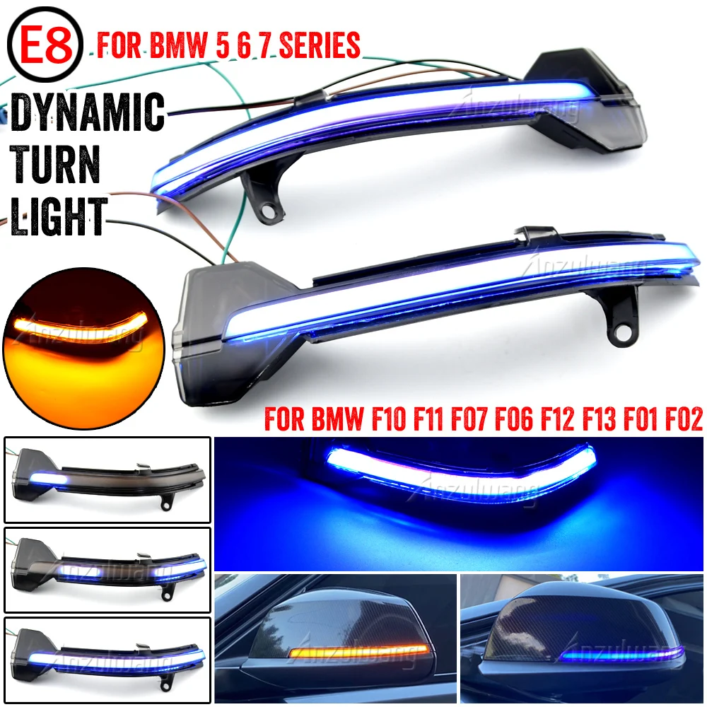 

2 шт. для BMW 5 6 7 серии F10 F11 F07 F06 F12 F13 F01 динамический поворотный сигнал светодиодный индикатор зеркала заднего вида поворотный Индикатор сигна...