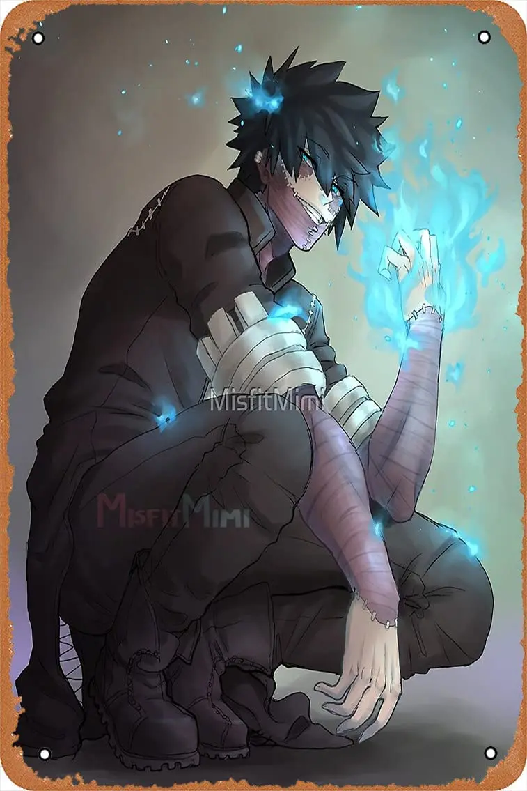 

Shvieiart 8 X 12 Metal Signs Dabi My Hero Academia Vintage Look Metal Tin Poster