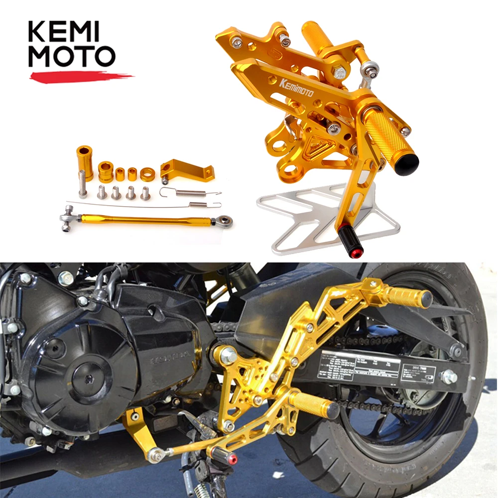 KEMiMOTO Мотоциклетные аксессуары подножки с ЧПУ Регулируемые Задние подножки для HONDA Grom MSX 125 MSX125 2013