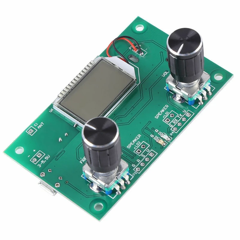 FM Radio Receiver Module 87-108MHz Frequency Modulation Stereo Receiving Board with LCD Digital Display 3-5V DSP PLL | Электроника