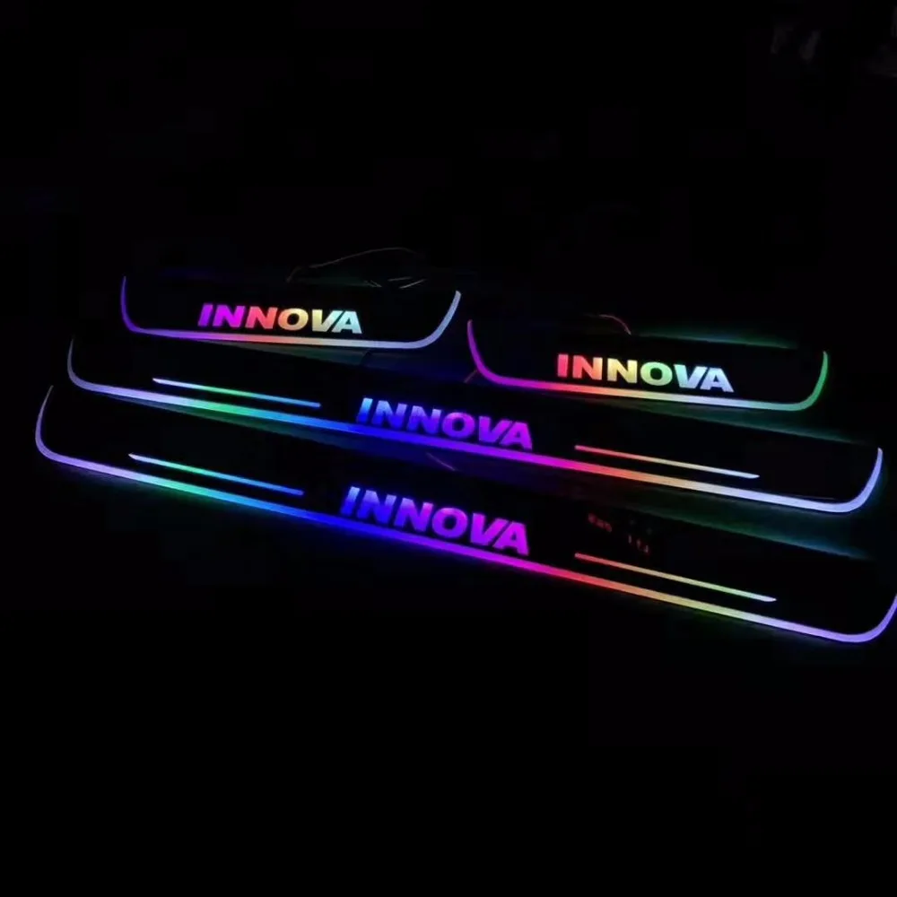 

eOsuns led moving door scuff for Toyota innova dynamic door sill plate flat lining overlay Flowing/still light