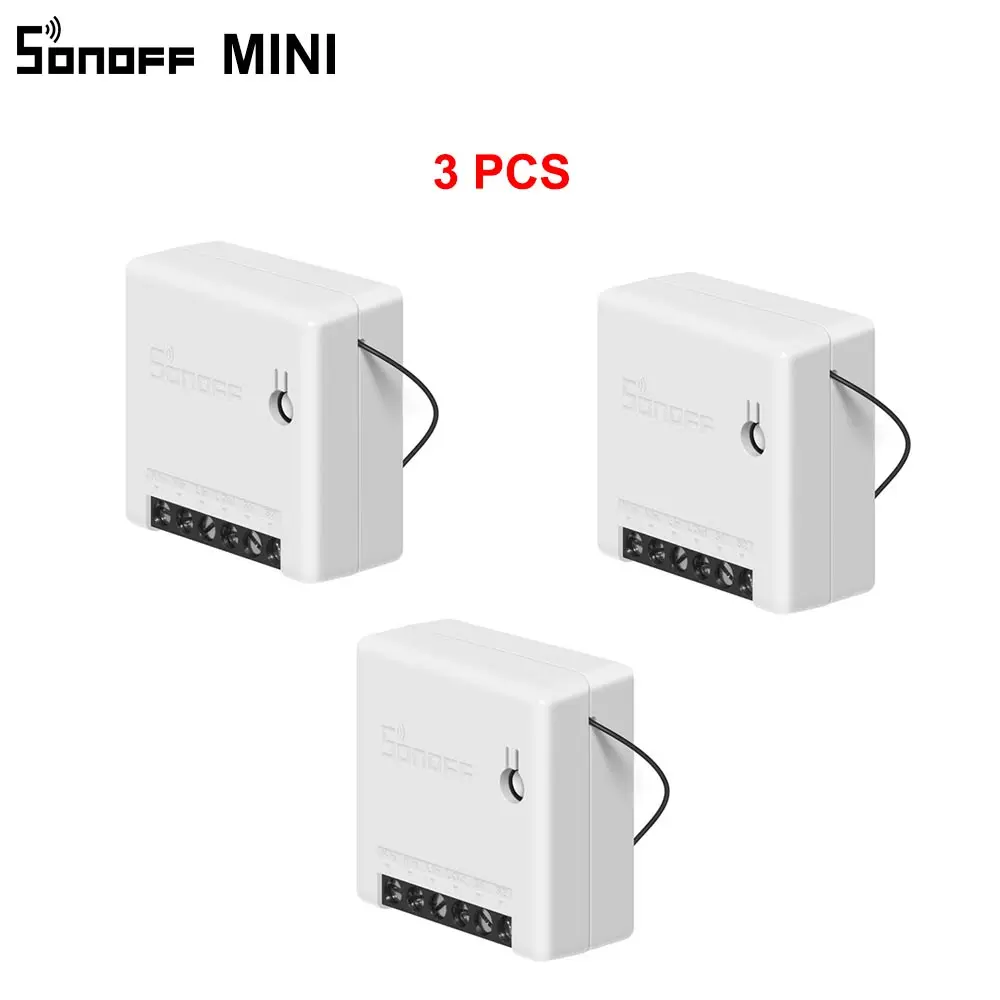 3PCS MINI Дешевые SONOFF Мини DIY WiFi умный переключатель Малый корпус 10A 2 способа синхронизации света выключатели модуль дистанционного управления работает с Alexa Itead - Комплект: 3PCS MINI
