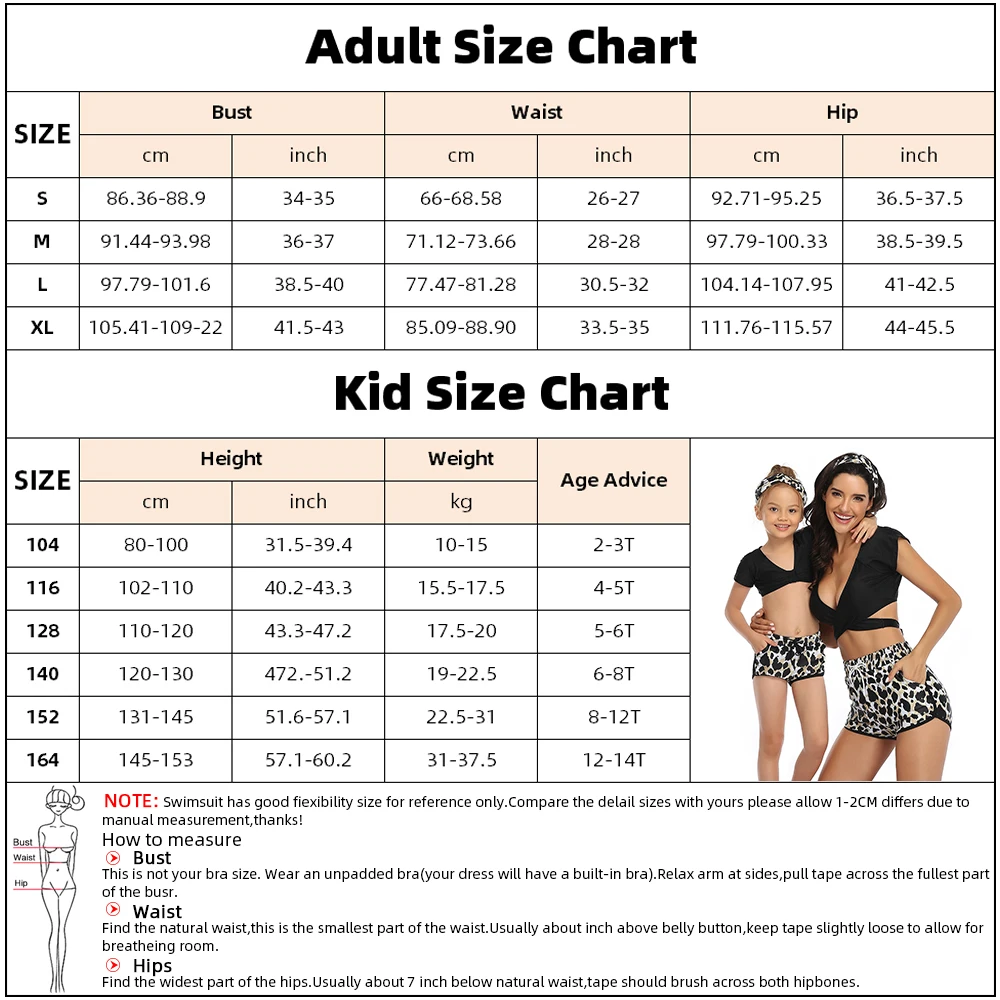 

Summer Family Matching Swimwear Mother Daughter Bikini Two Piece Bathing Suit Swimwear Family Leopard Print Kids Mom Swimsuit