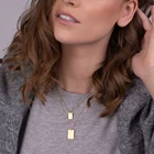 Цепочка-ожерелье JUJIE, многослойная, квадратная, золотая, из нержавеющей стали, 2021