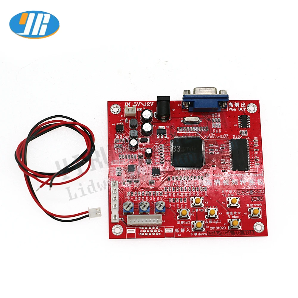 CGA в VGA конвертер плата CVBS видео игра красный PCB для CRT/LCD/PDP монитора|Игры с