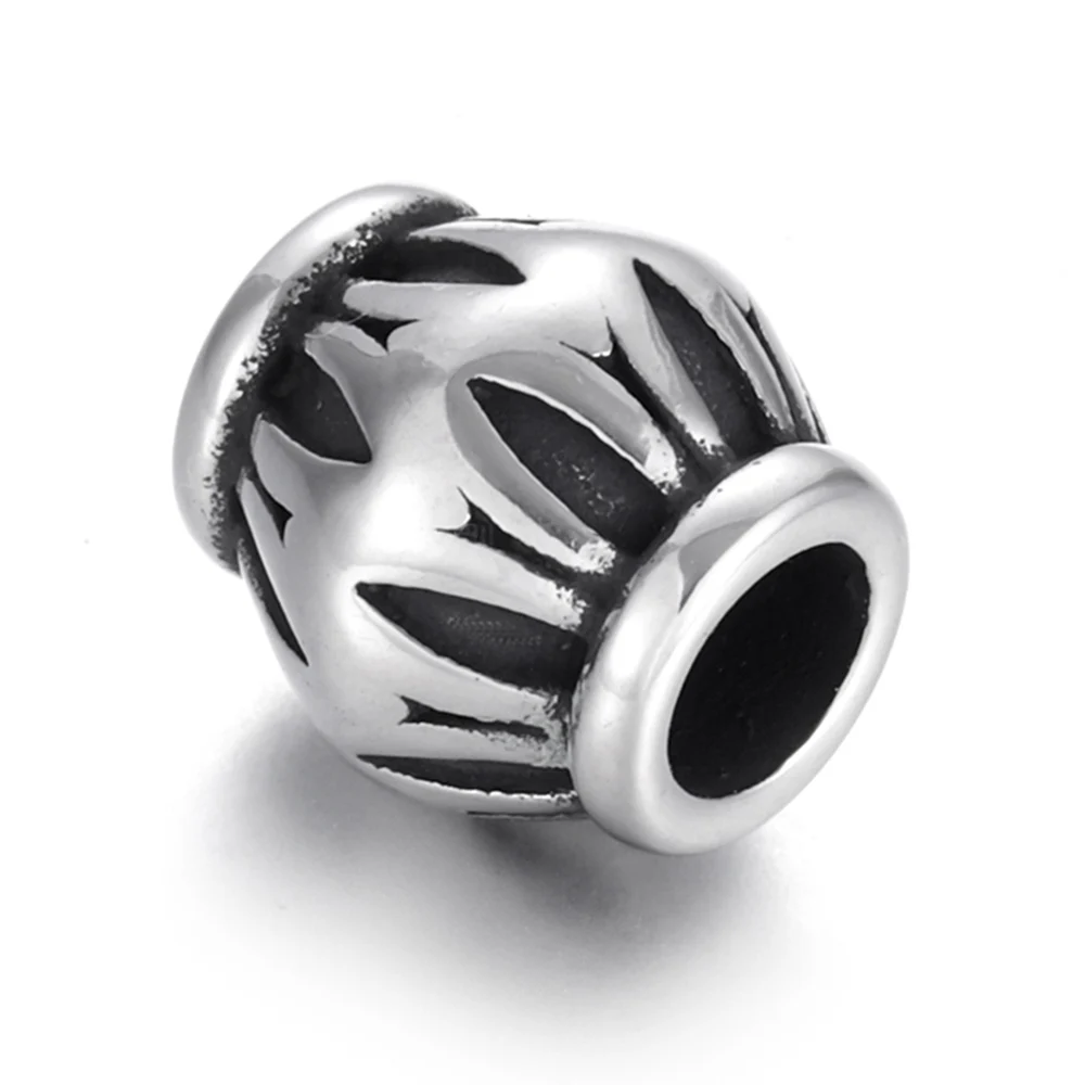 Нержавеющая сталь баррель бусина отполированное 5 мм с большим отверстием