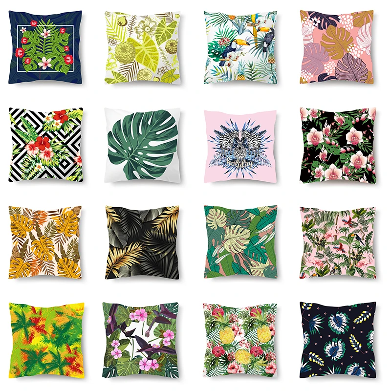31Style Leaf Print Cushion Cover for Living Room Classic Floral Pattern Sofa Decoration Cover Pillow Accessories Home Decoration (0)