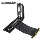 Новинка 2021, черный вертикальный кронштейн для видеокарты PCI-E + кабель расширения GEN3 PCI-E 3,0 16X для ATX 5  100 см