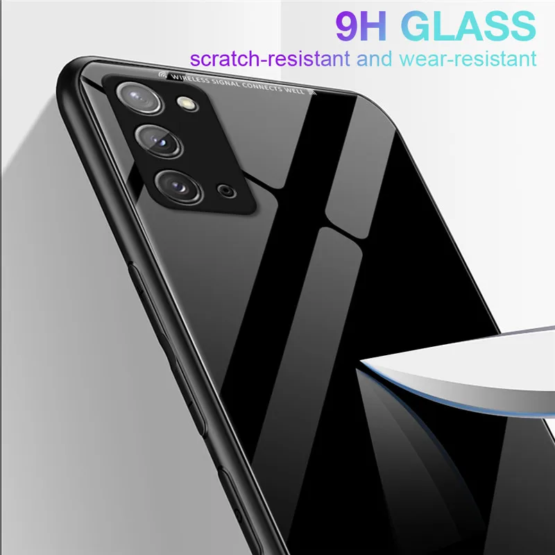 Solid Glossy Tempered Glass Phone Case For Xiaomi Redmi Note 9 9s 10 11 8 Pro Max Case for Redmi note 11 pro plus Back Cover