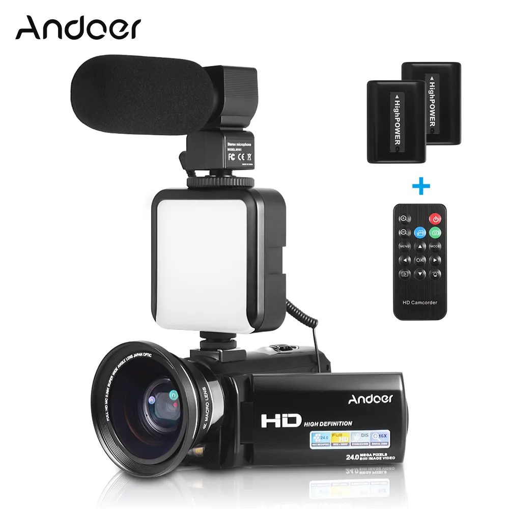 Andoer HDV 201LM 1080P FHD Цифровая видеокамера DV рекордер 24MP 16X цифровой зум 3 0 дюймовый ЖК