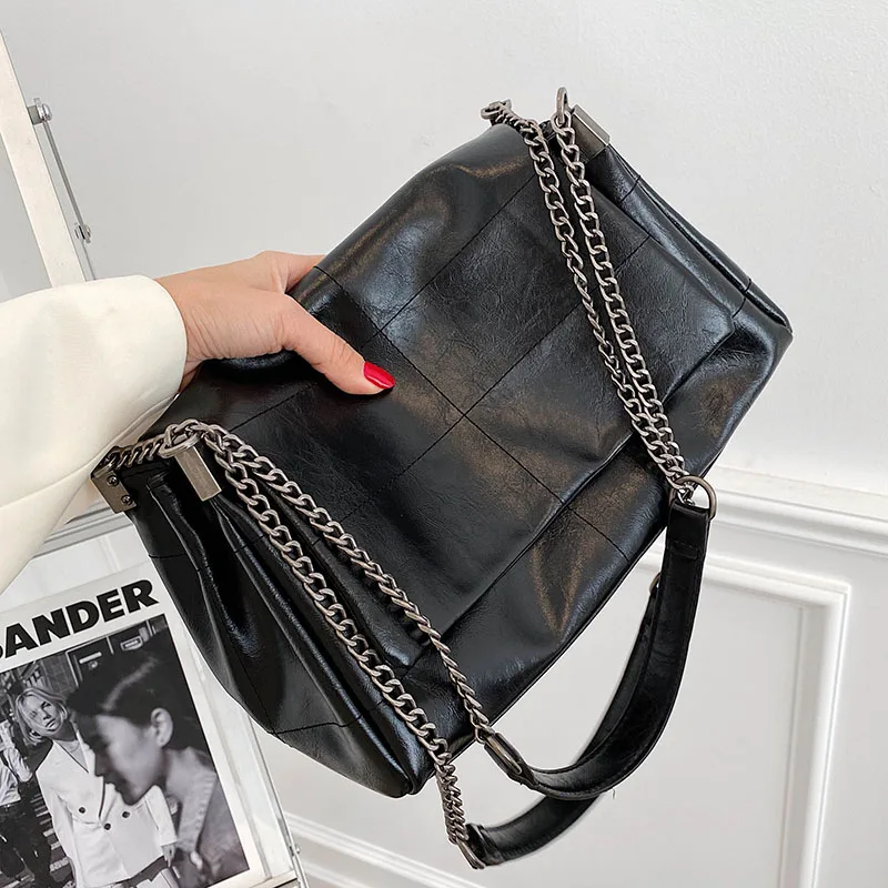 

Винтажные однотонные кожаные сумочки на цепочке, новинка 2020, женские модные сумки-мессенджеры, мягкий женский кошелек с клапаном и кошелек