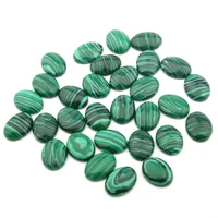 natural stone malachite cabochon beads flat back oval shape no hole loose beads for jewelry making diy ring necklace accessories