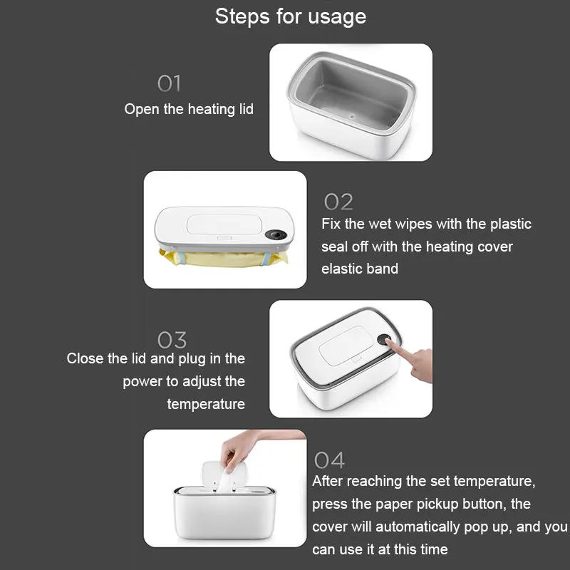 

Wipe Warmer Baby Diaper Wipes Dispenser Holder BPA-Free Quickly Top Heating HUG-Deals