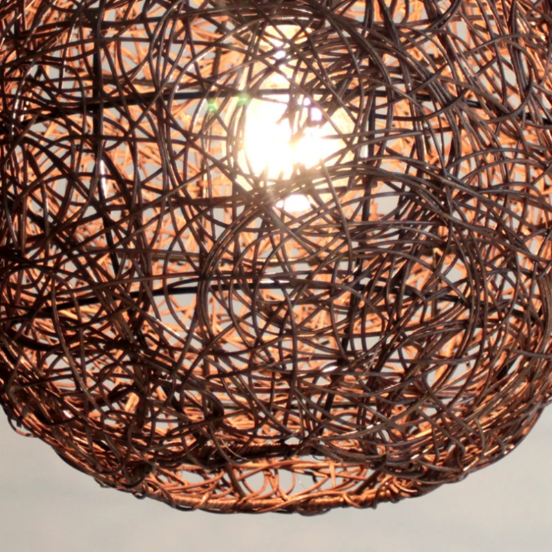 Ретро Круглый ротанг ручная работа одна осветительная головка люстра Юго