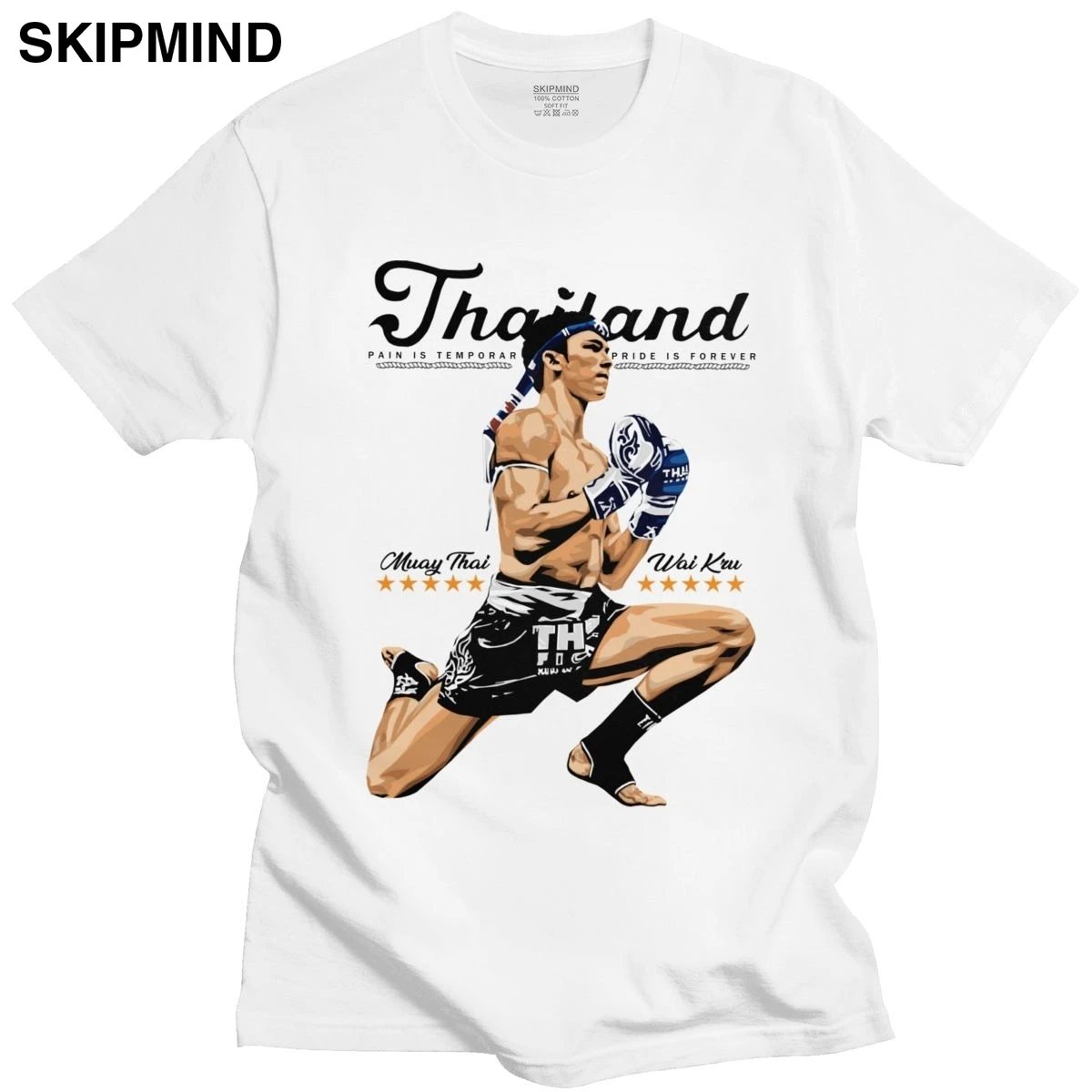 

Крутая футболка Muay Thai, мужские хлопковые футболки с круглым вырезом, модная повседневная футболка с коротким рукавом и графическим рисунко...