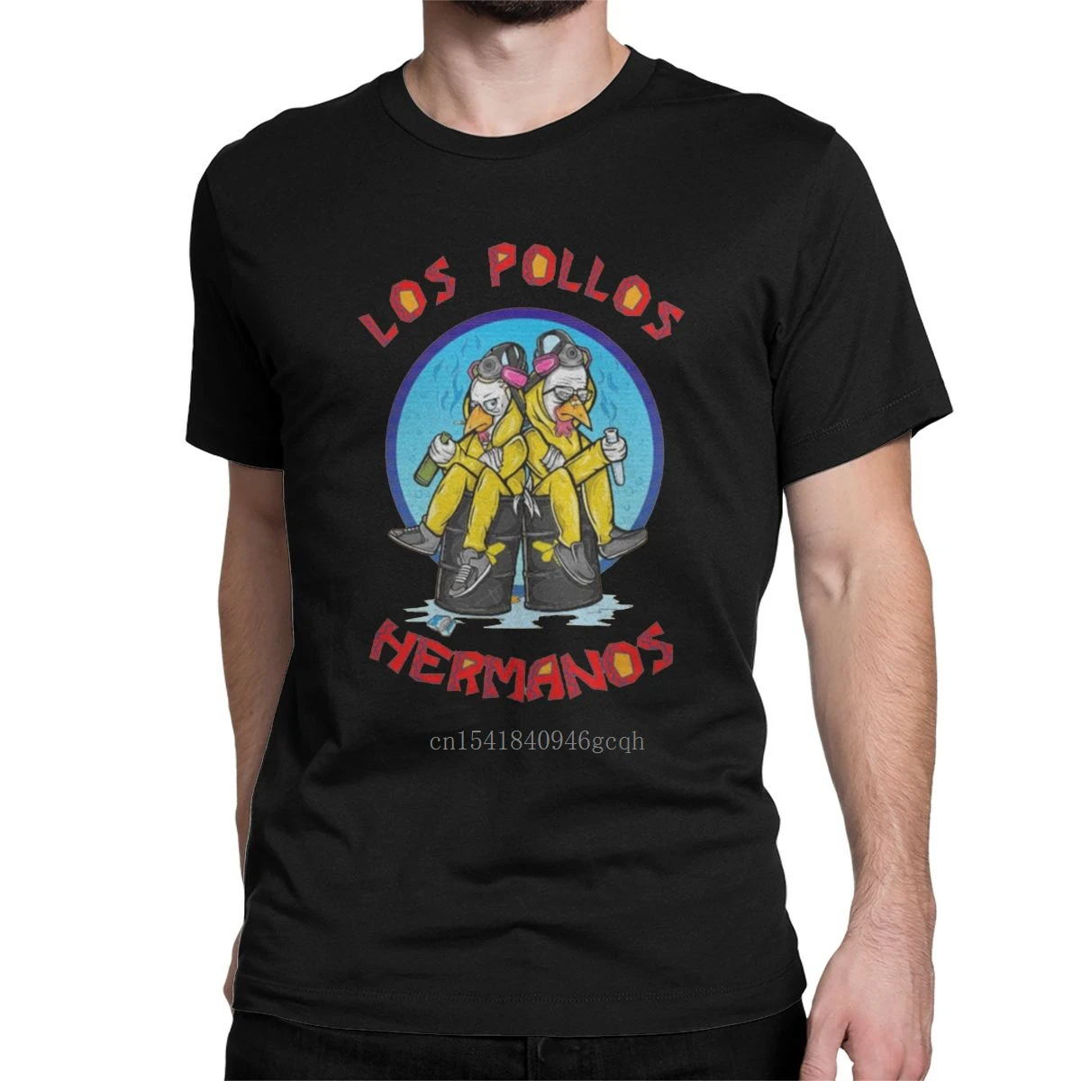 

Los Pollos Hermanos T Shirt Men 100% Cotton Amazing T-Shirt Round Collar Chicken Brothers Tees Short Sleeve Clothes Plus Size