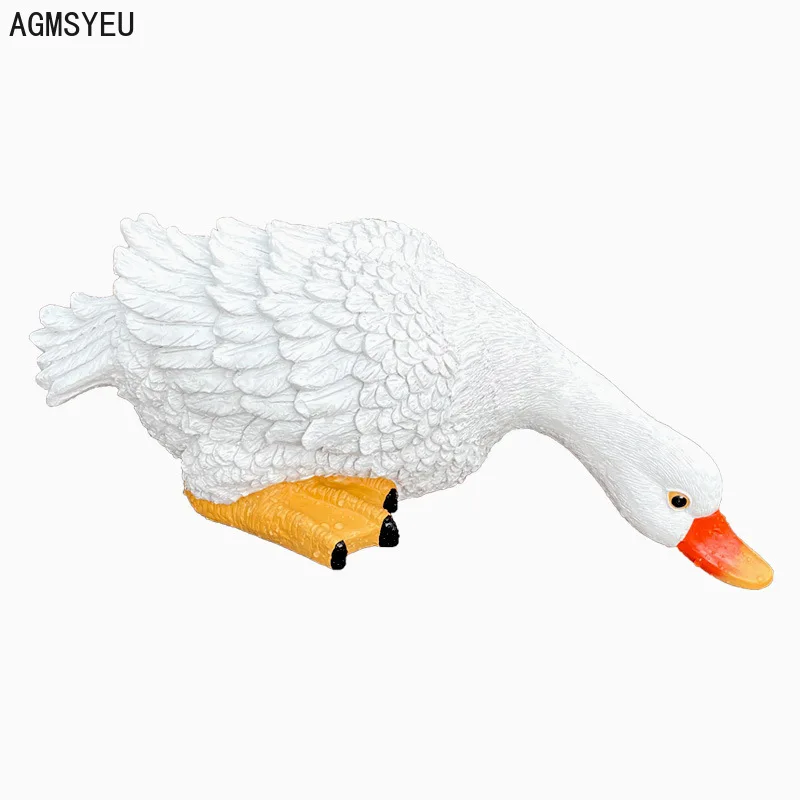 Креативная уличная имитация питьевой утки украшения из смолы искусственные
