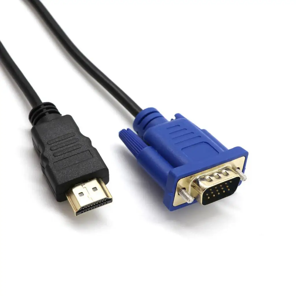 HDTV HDMI золотистый штекер для VGA HD 15 мужской контактный адаптер кабель 3 фута 1080P