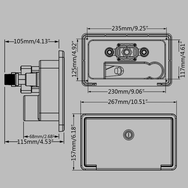 

2021 New RV Shower Box with Lock-Include Shower Faucet Shower Hose Shower Wand for Boat