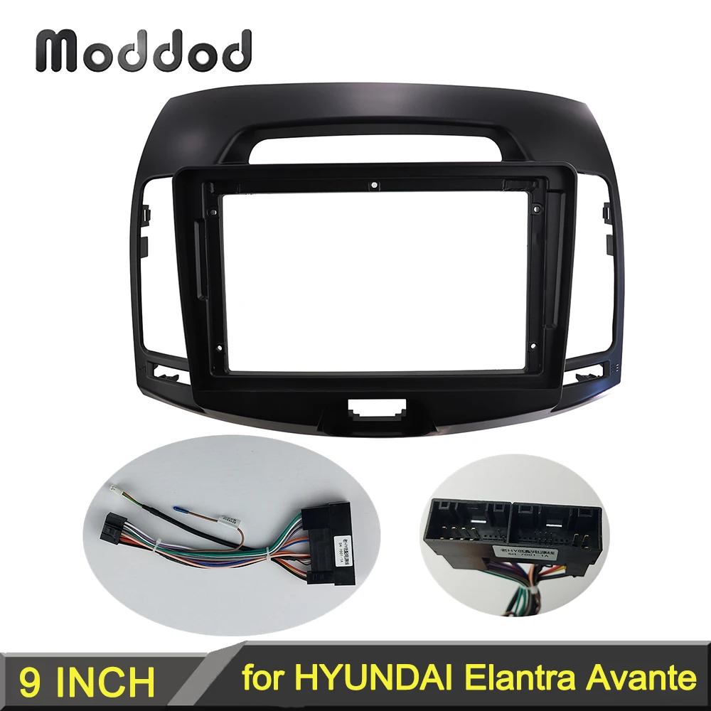 9 inch Radio Fascia for 2006-2011 HYUNDAI ELANTRA Stereo DVD Player Install Surround Trim Panel Dashboard Kit Frame Bezel