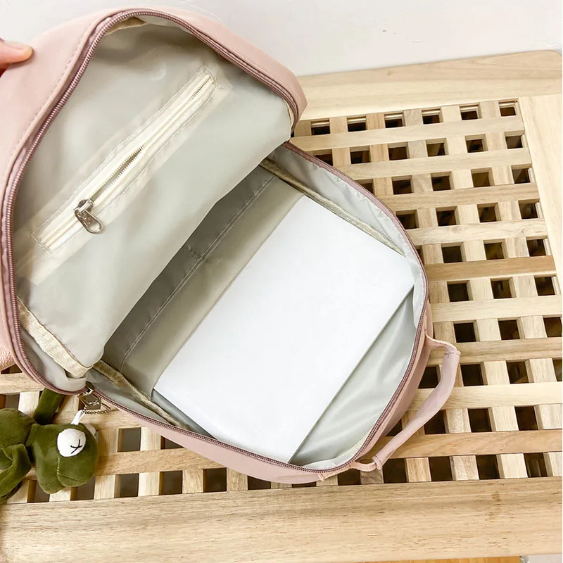 

HOCODO New Cotton Fabric Women Backpack Lightweight Casual School Bag High Quality Schoolbags For Teenager Girls Packbag Bookbag