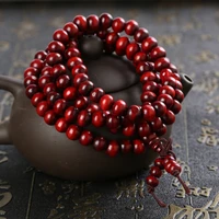 vintage wood charm bracelets strand beads bow unisex rope chain red black good luck jewelry on the wristband chinese style