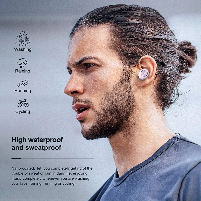 TW60 наушники-вкладыши TWS с Беспроводной Bluetooth наушники V5.0 HD Звук светодиодный