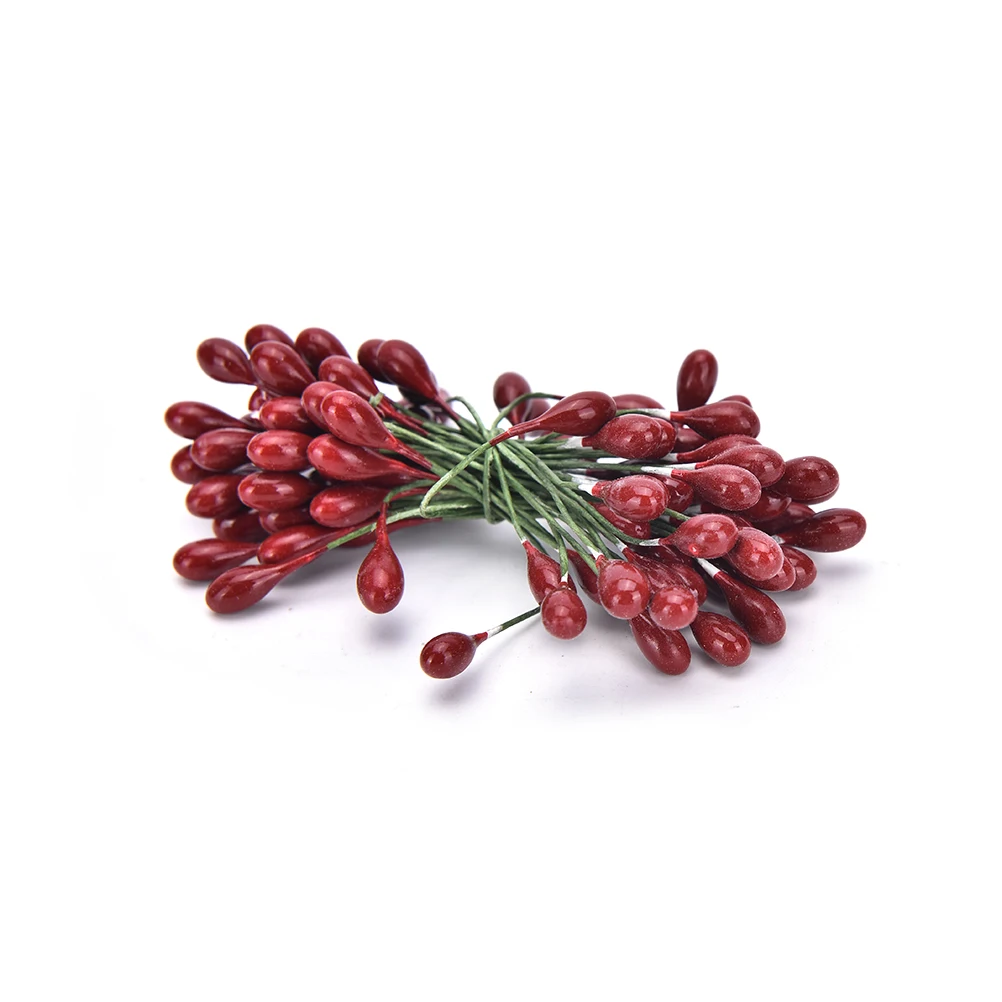 100 головка Мини Поддельные фрукты стекло ягоды Искусственный Красный Гранат