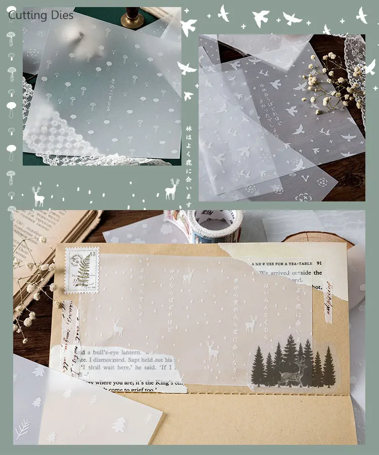 8 шт./партия белая чернильная цветная винтажная веленевая писчая бумага