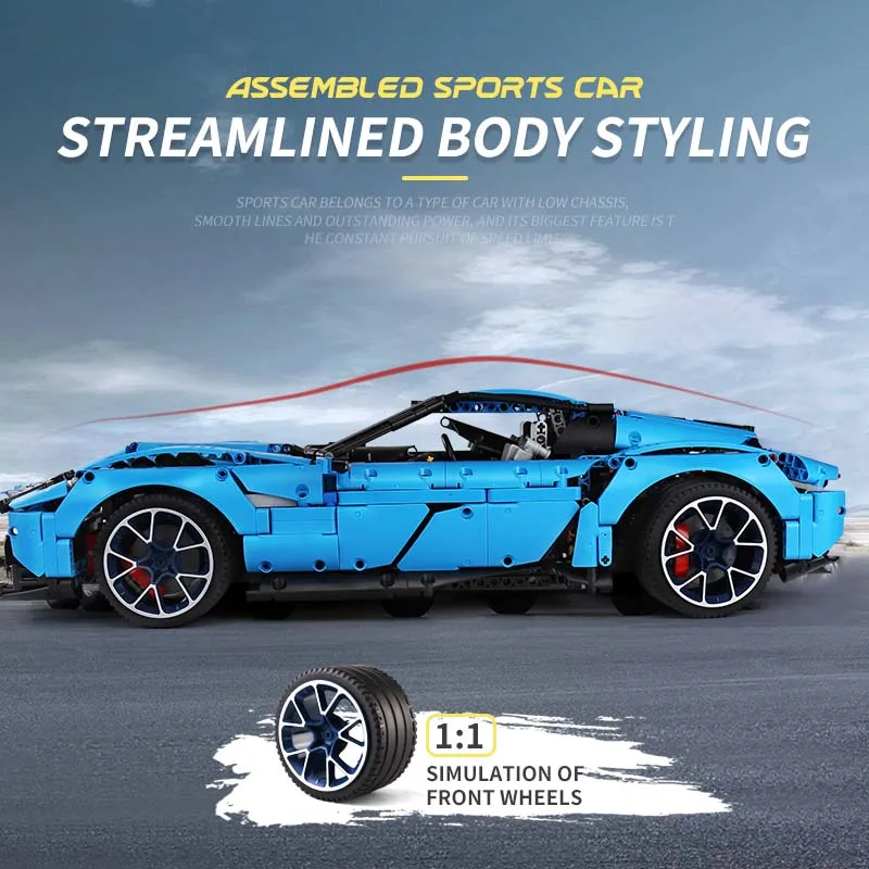 Новый высокотехнологичный конструктор MOC для Chevrolet Corvettes Grand Sport Il Toro Azzurro модель