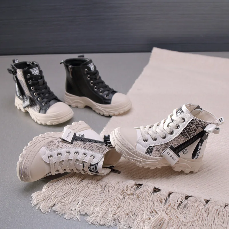 Осень 2020 новые детские Ботинки Martin из свиной кожи обувь в британском стиле для