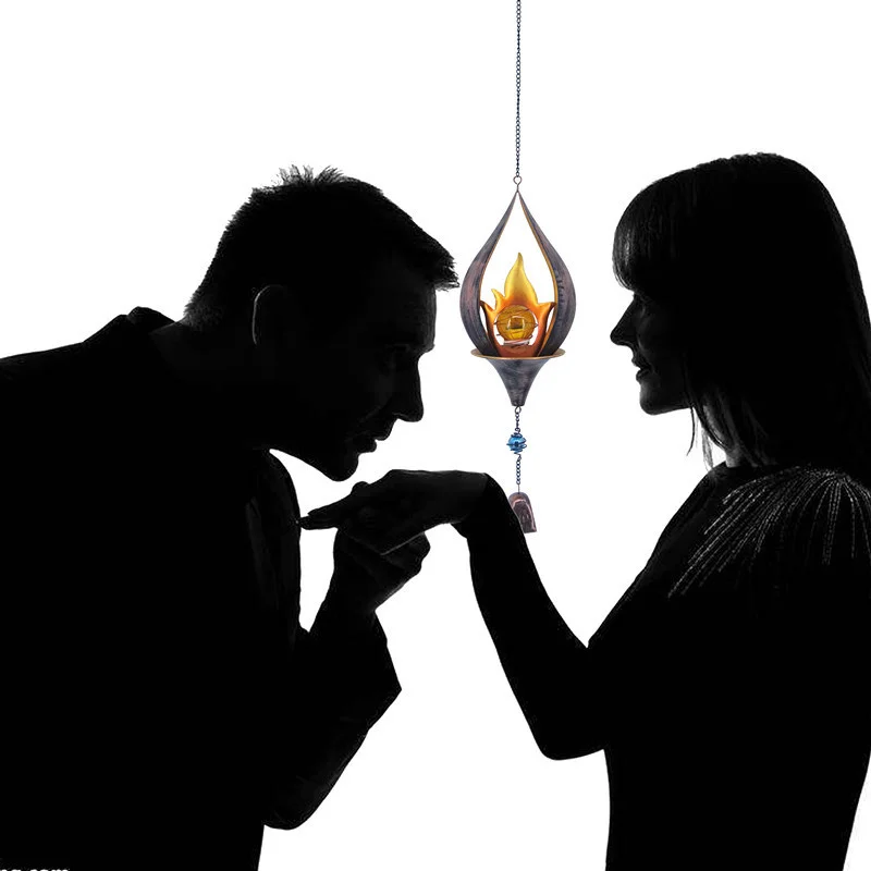 

Металлическая ветряная колокольчик, креативное украшение для окна, сада, железная подвеска с солнечным пламенем