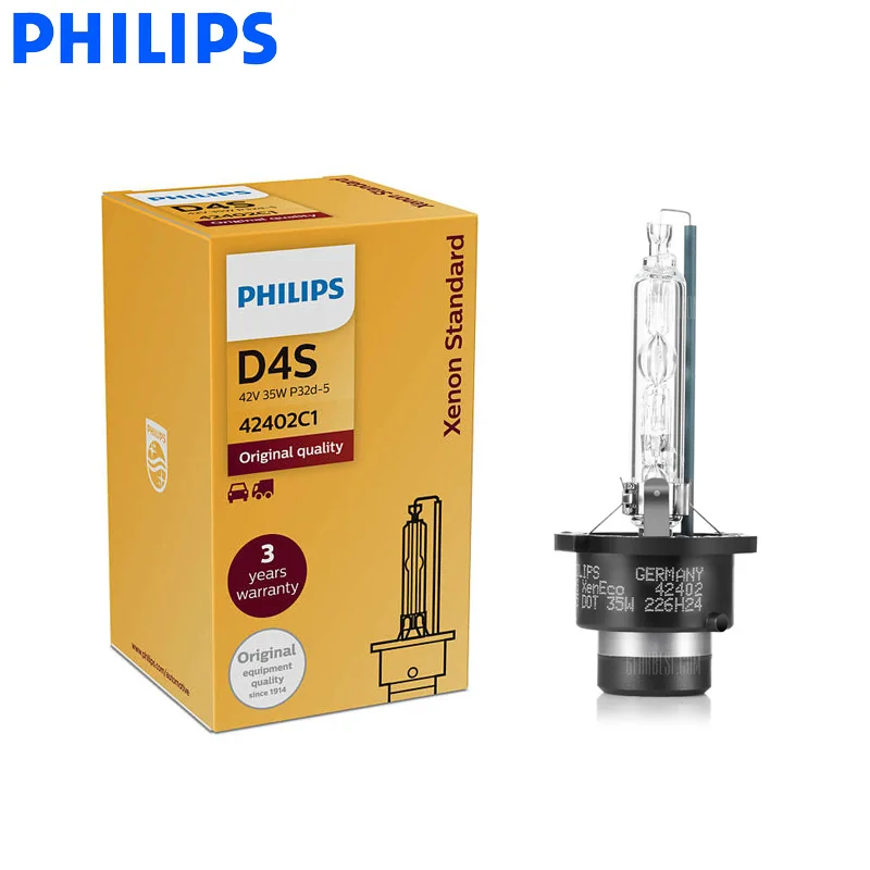 Philips 100% оригинальный D4S HID 42402 35 Вт ксеноновый Стандартный головной светильник 4200K