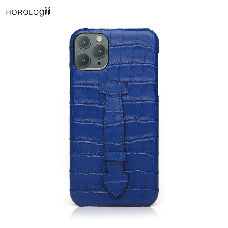 

Horologii Luxury Cell Phone Case for Iphone 13 12 Pro with Handle Holder Mobile Cover Crocodile Pattern Dropship