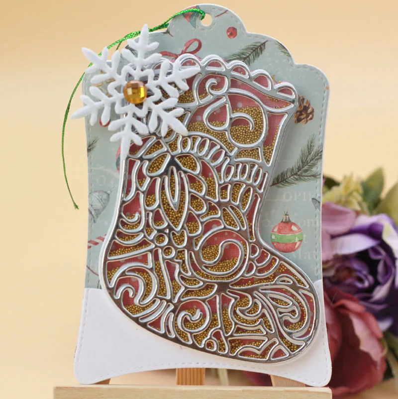 Die Cut Metal Cutting Dies Christmas Sock Scrapbooking Album Papercraft Handmade Card Stencil Cutter Punch Die Alinacutle