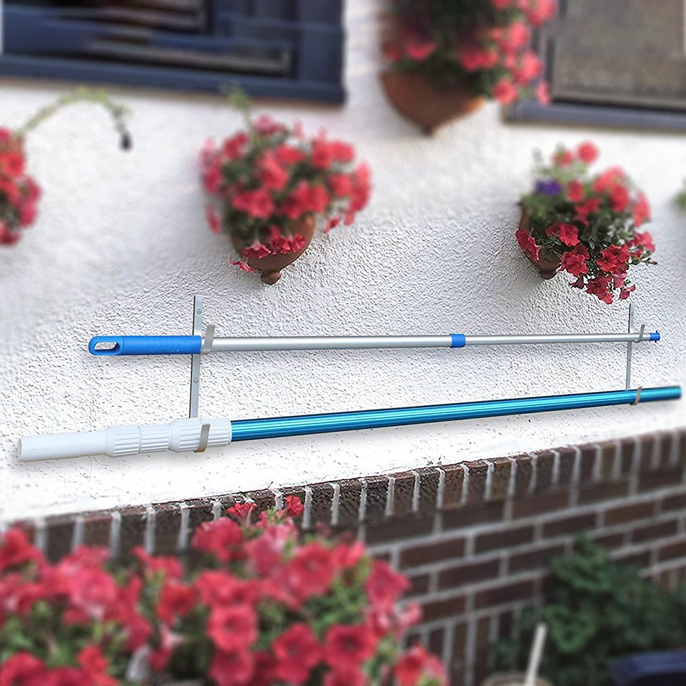 

2pcs Brushes Hook Organizer For Telescoping Pole Swimming Pool Leaf Rakes Hanger Aluminum Alloy Portable Outdoor Garden Durable