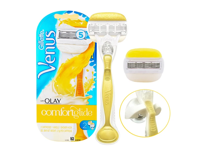 Бритва Gilltte Venus Olay удобная женская классическая Безопасная бритва лезвия для бритья Бритва для волос для девочек 1 держатель и 2 лезвия