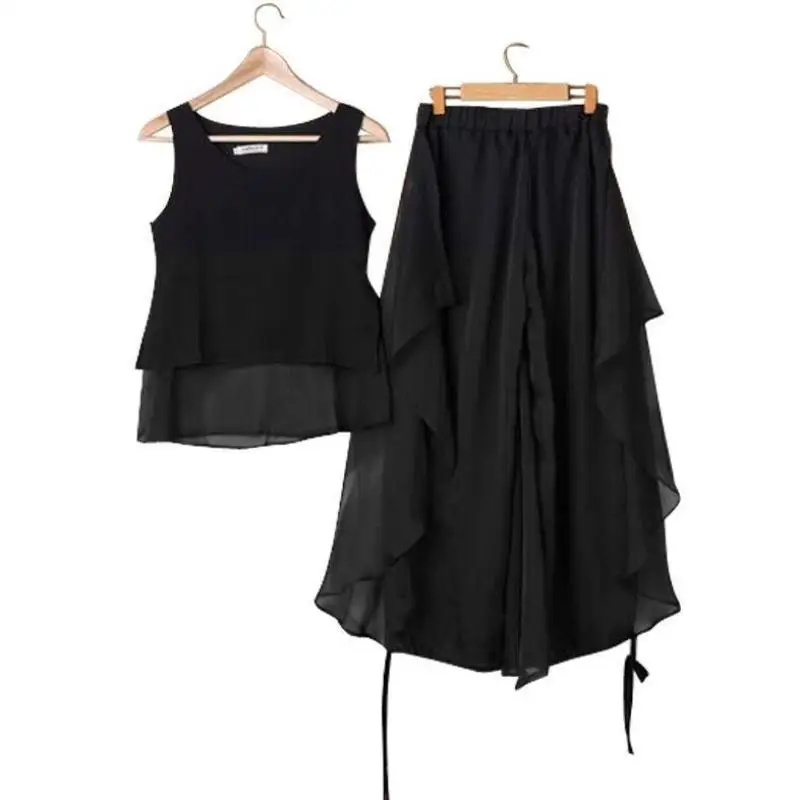 Размера плюс свободные женские 2021 летние комплекты из двух предметов