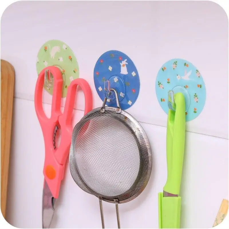 

Small Floral Door Hook Nail-free Seamless Multi-function Storage Hook Clothes Hat Key Hanging Tool Holder Bathroom Kitchen Using