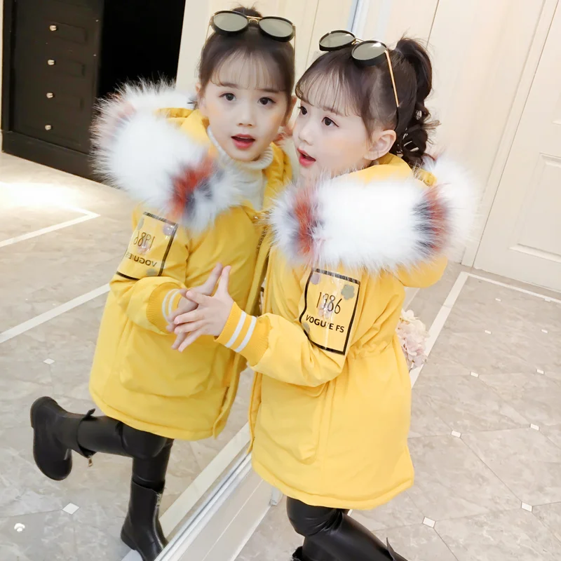 Новая зимняя детская одежда на хлопковой подкладке с густым мехом для девочек| |