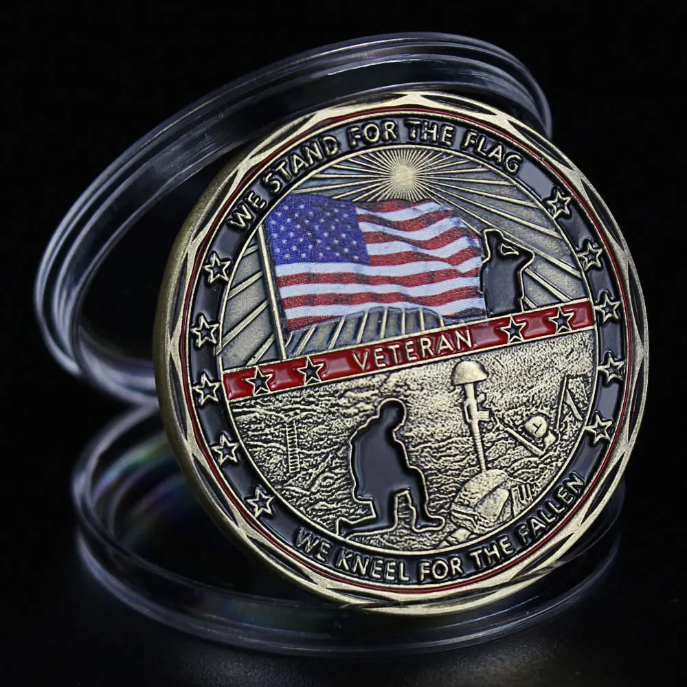 Соединенные Штаты ветеранский флаг вызов монета всегда помните военный подарок